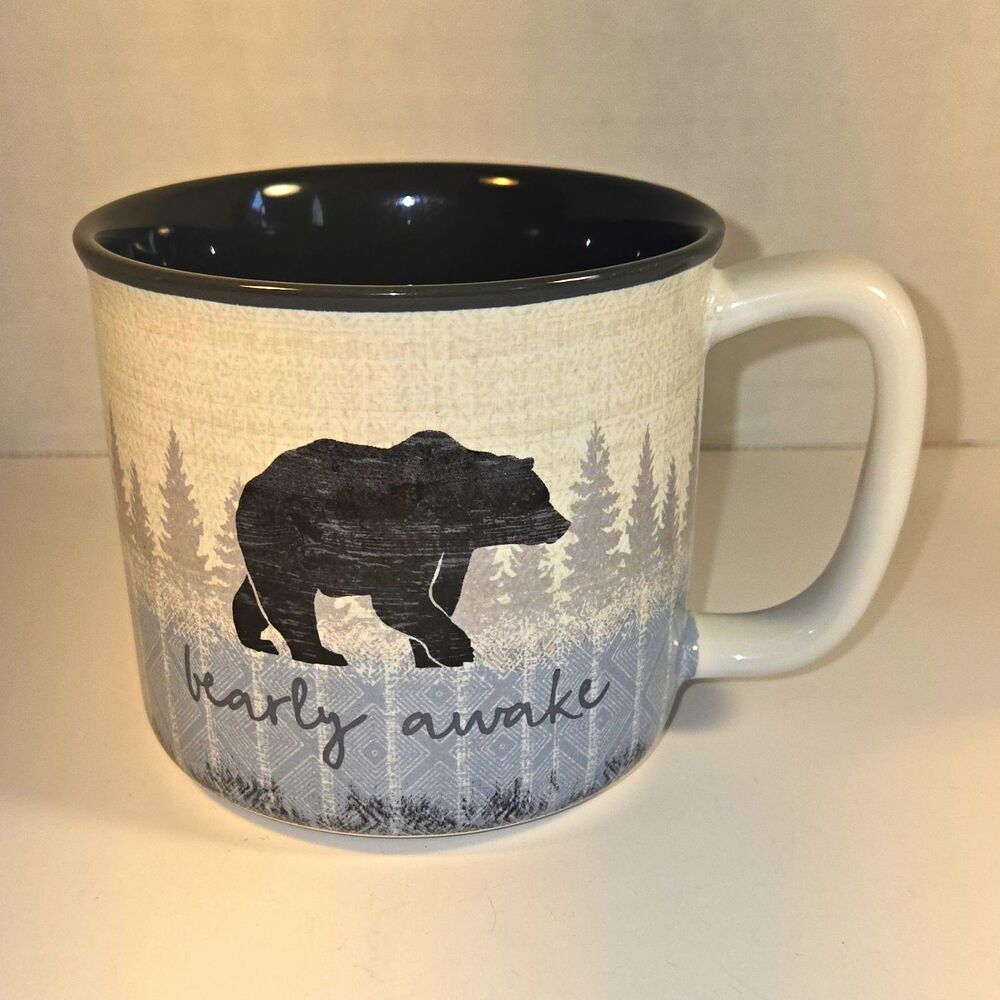 Pavilion Gift Company Wild Woods Lodge Bearly Awake 15 oz Ceramic Coffee Mug